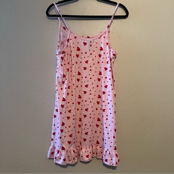 Rene' Rofe' Sleepwear Two pieces Hearts, Size Large Belted, Red, Pink - Picture 4 of 5